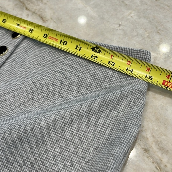 Ann Taylor | The Full Length Knit Wide Leg Pants | Herringbone Grey | Medium - Picture 9 of 11